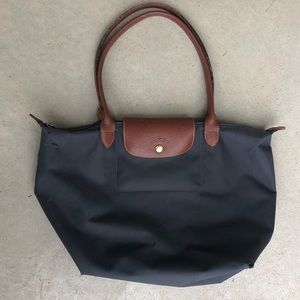 Longchamp Le Pliage Shoulder Bag Gun Metal